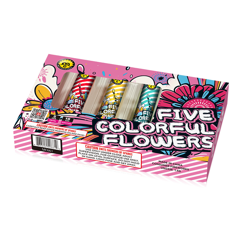 ดอกไม้สีสันสดใสห้าดอกน้ำพุ 200 กรัม MC661